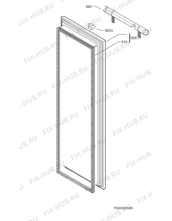 Взрыв-схема холодильника Juno Electrolux JGI9488 - Схема узла Door 003